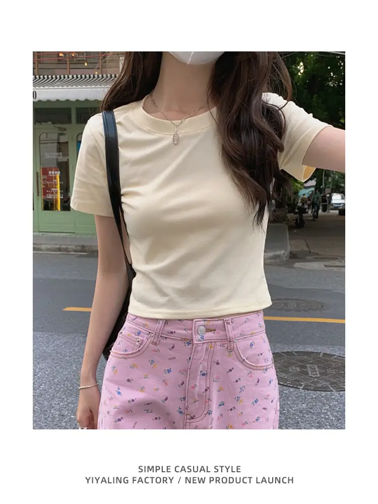 Black Slim Fit T-Shirt for Women Summer Casual Wear - Image 21
