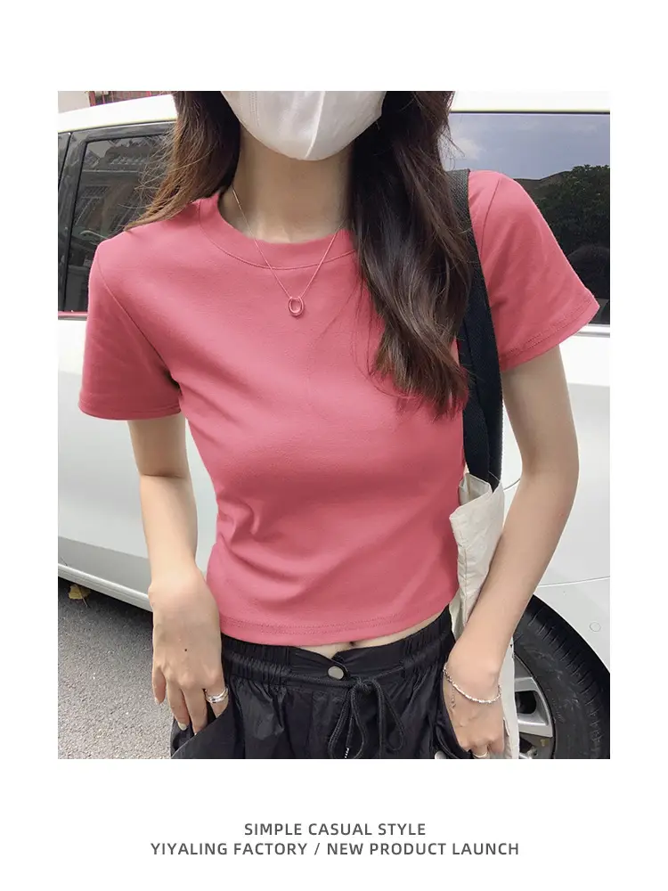 Black Slim Fit T-Shirt for Women Summer Casual Wear - Image 22