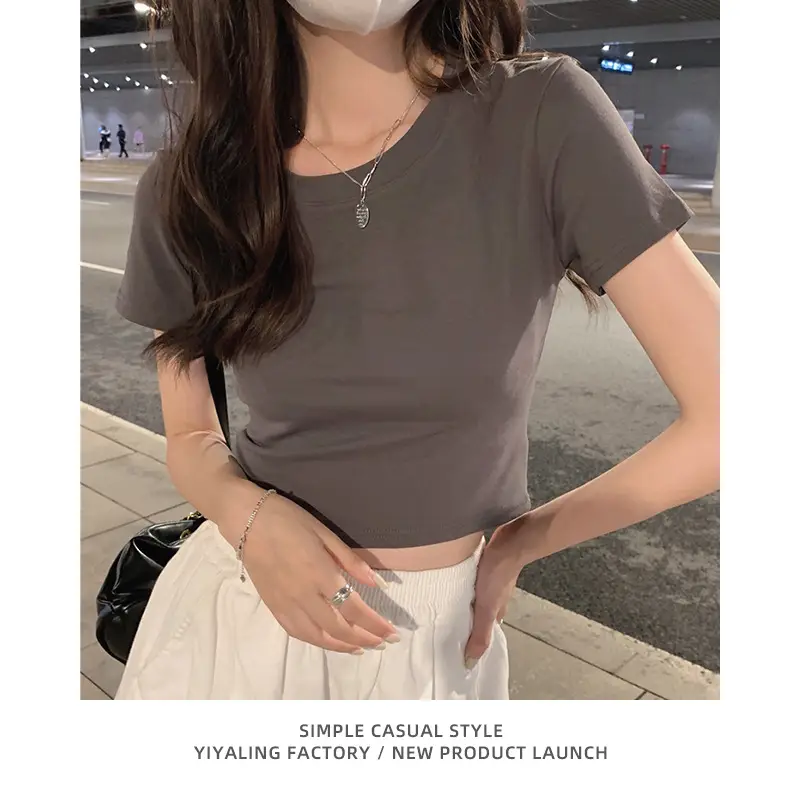 Black Slim Fit T-Shirt for Women Summer Casual Wear - Image 8