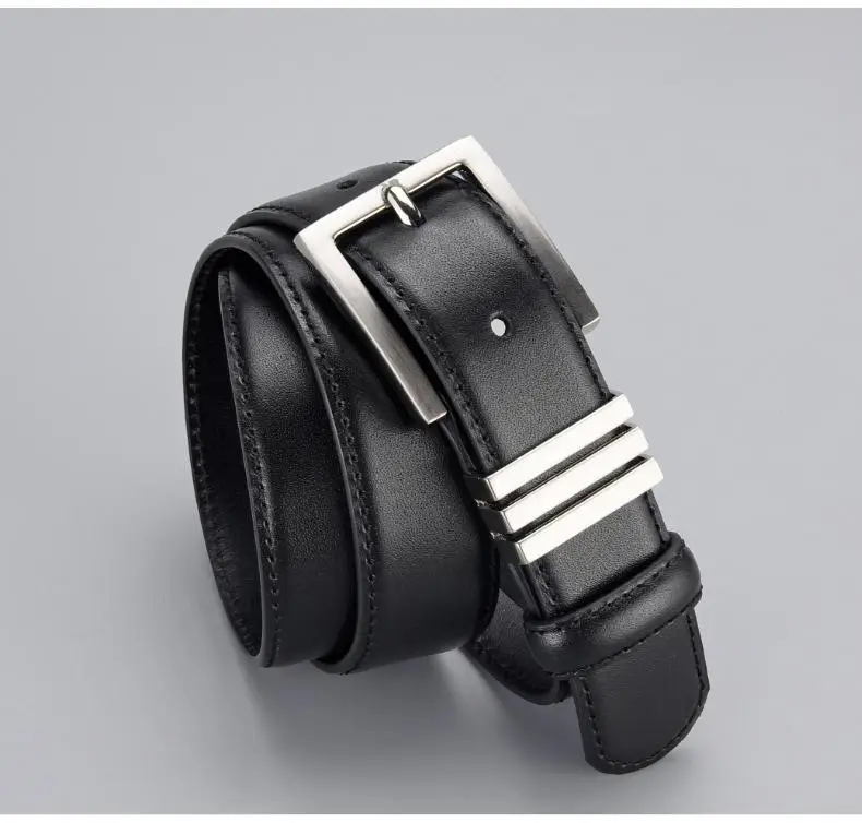 Black Leather Belt with Silver Buckle for Women — feature 4