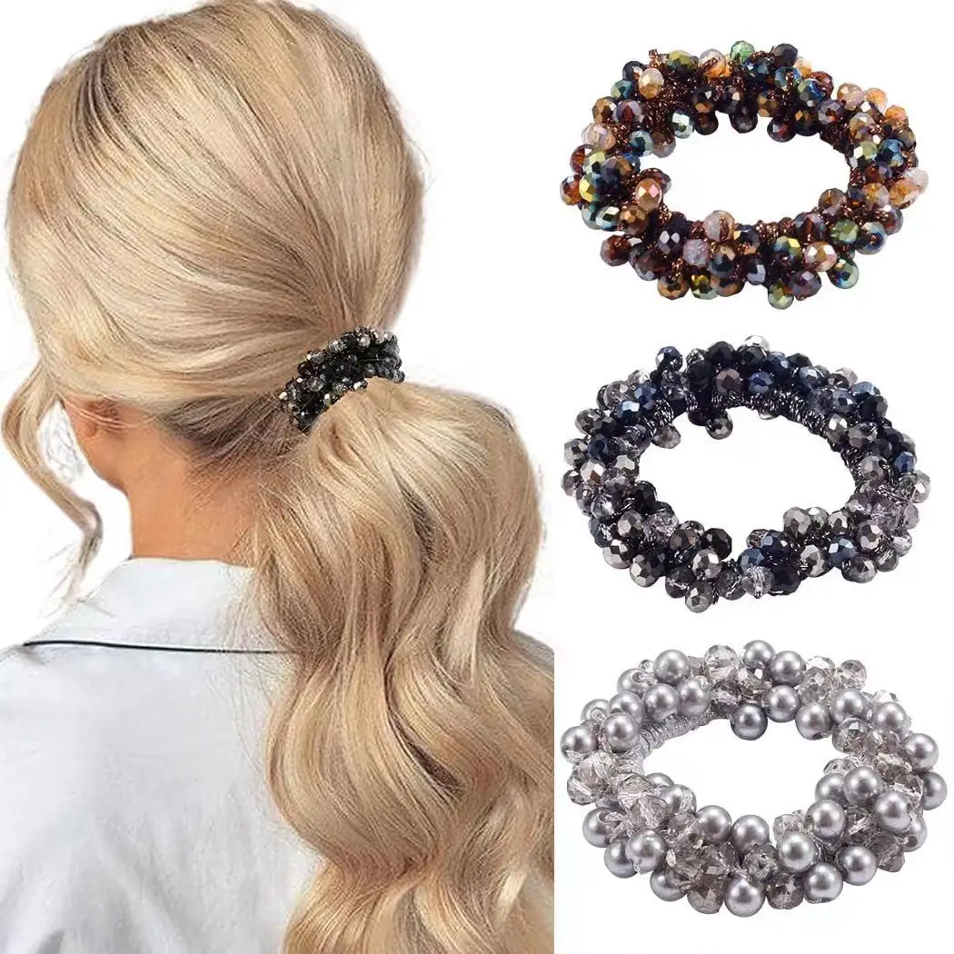 Crystal Pearl Hair Bands for Women Black Silver White - Image 8