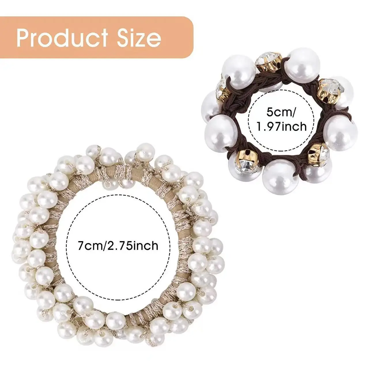 Crystal Pearl Hair Bands for Women Black Silver White — feature 2