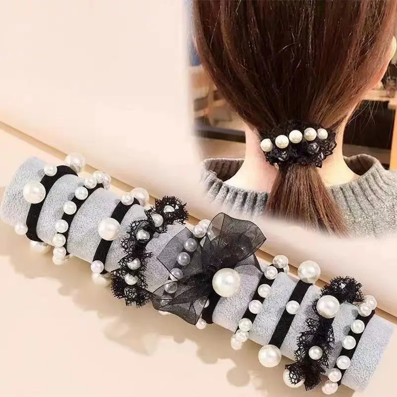 Crystal Pearl Hair Bands for Women Black Silver White - Image 21