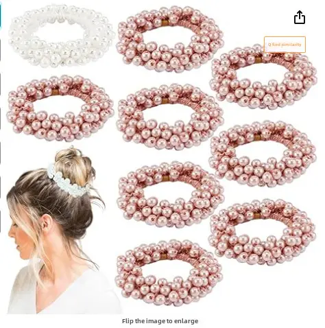 Crystal Pearl Hair Bands for Women Black Silver White - Image 18