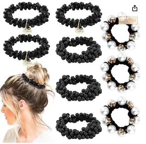 Crystal Pearl Hair Bands for Women Black Silver White - Image 3