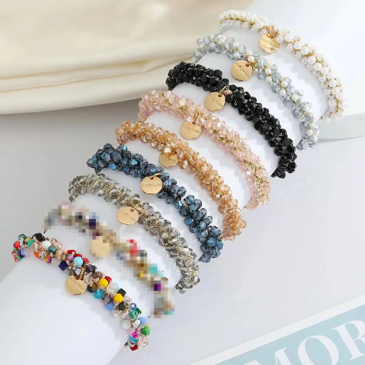 Crystal Pearl Hair Bands for Women Black Silver White - Image 4