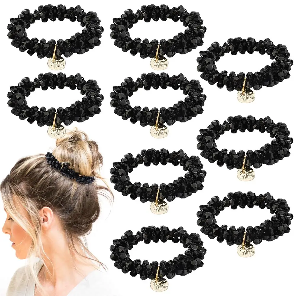 Crystal Pearl Hair Bands for Women Black Silver White - Image 6