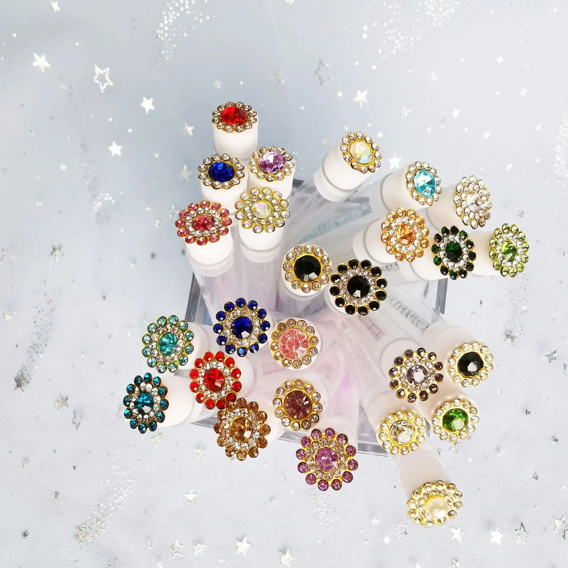 Multicolor Crystal Eyelash Brush Set for Women - Image 3