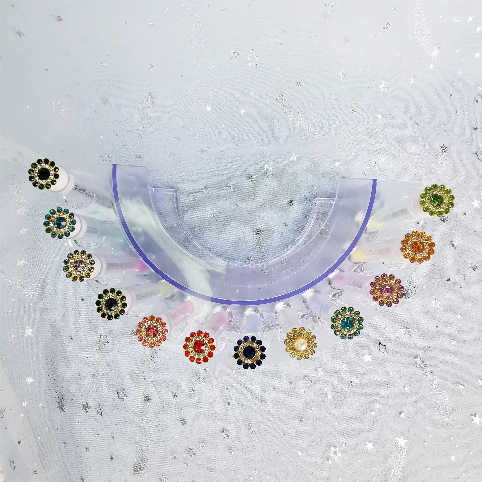 Multicolor Crystal Eyelash Brush Set for Women - Image 4