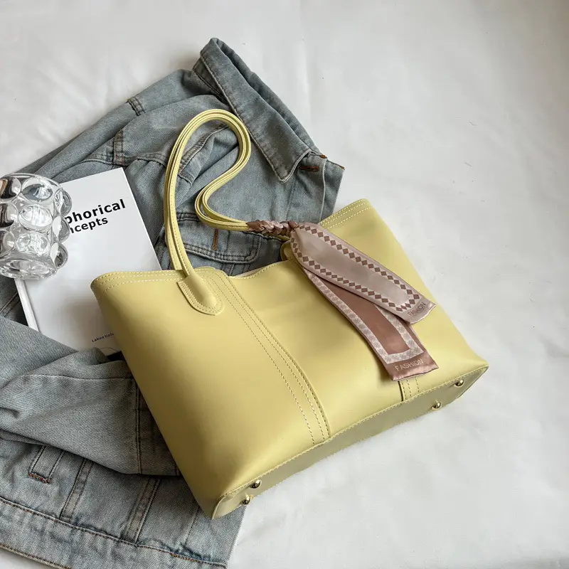 Gold Textured Women's Large Capacity Tote Bag - Image 4
