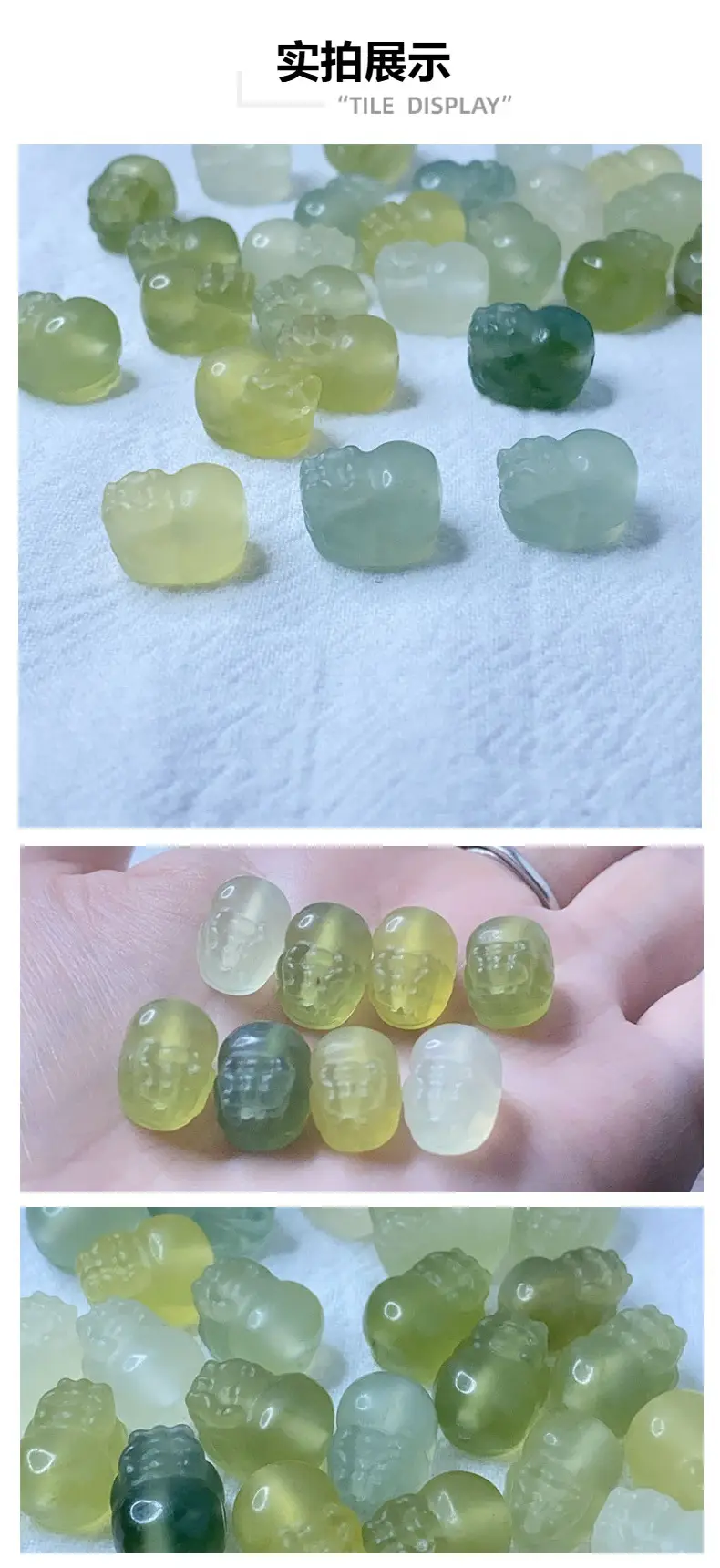 Natural Xiuyu Green Jelly Carved Bracelets — feature 3