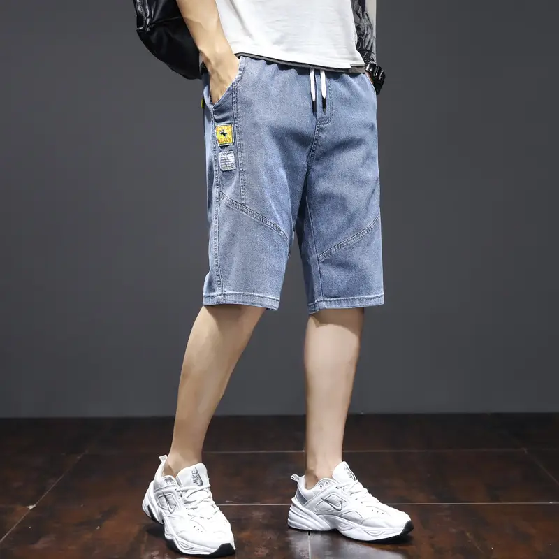 Men's Grey Denim Capri Shorts Casual Rick Style 2024 - Image 5