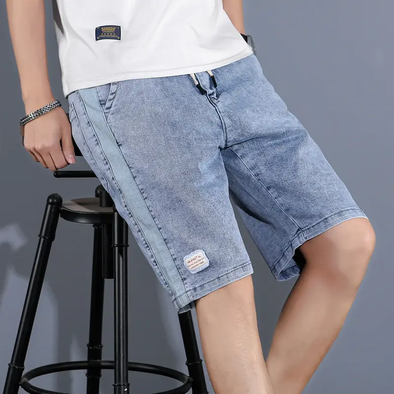 Men's Grey Denim Capri Shorts Casual Rick Style 2024 - Image 3