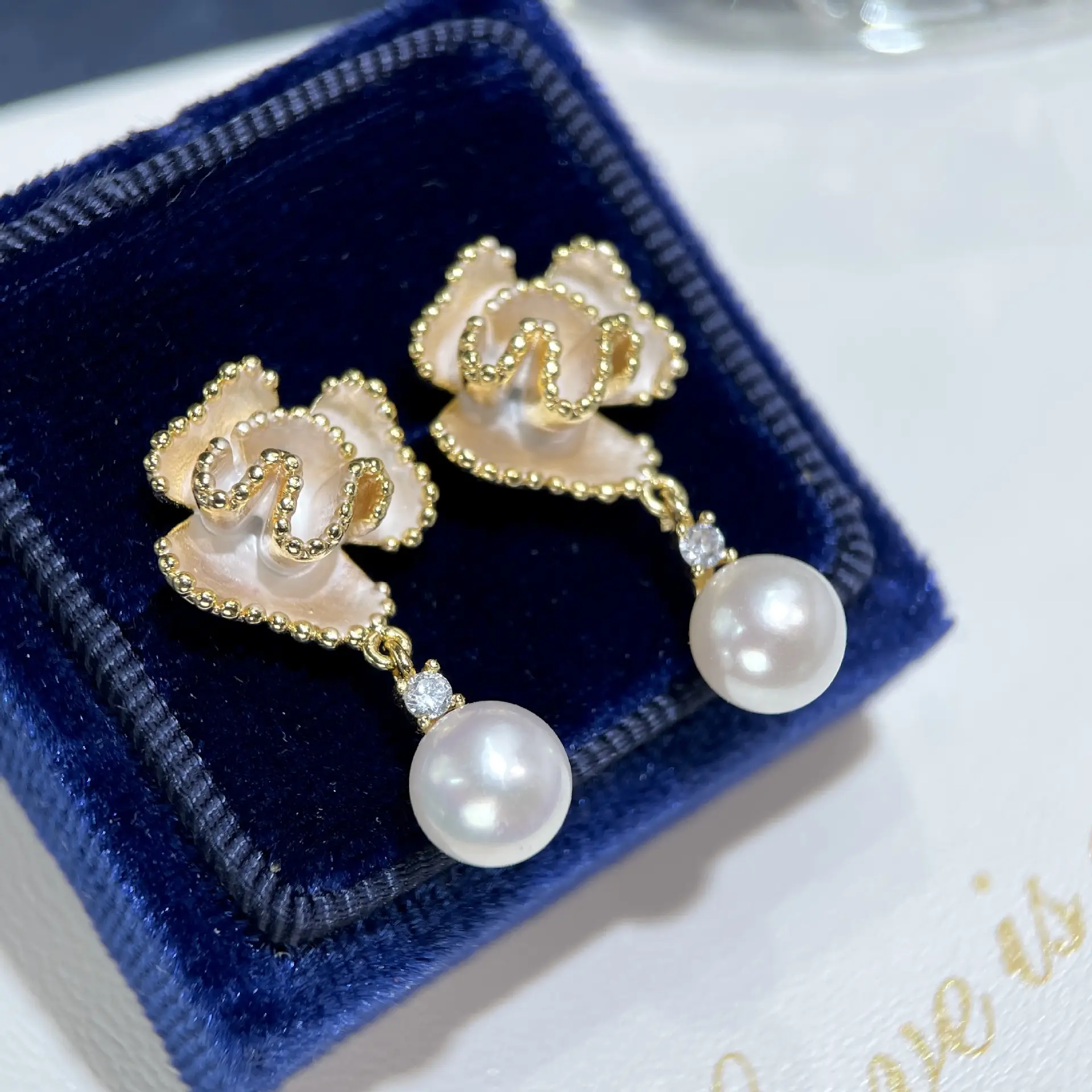 925 Sterling Pearl Earrings Women's New Flower Design - Image 6