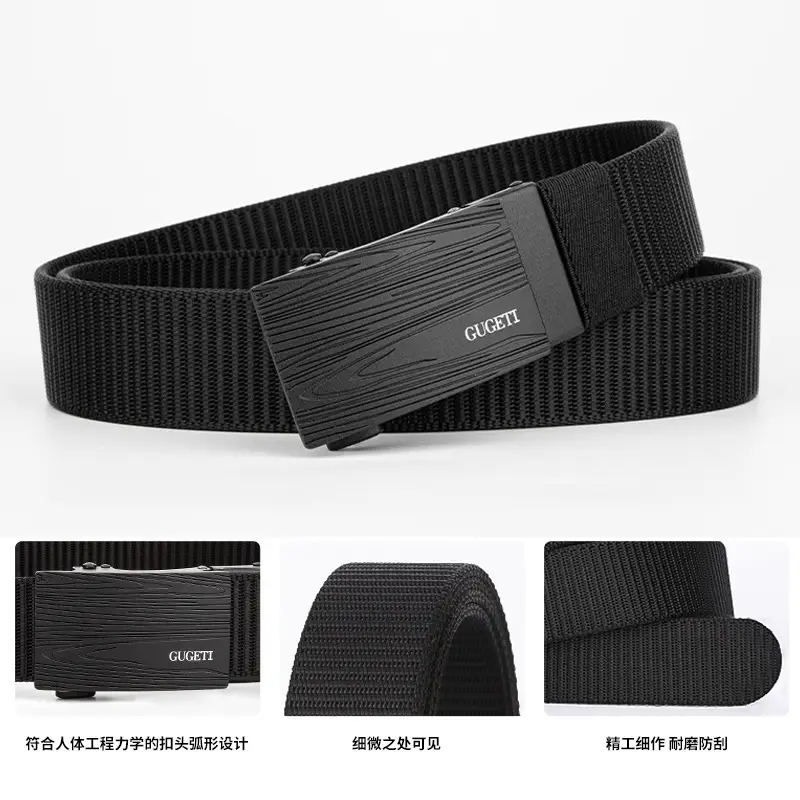 Men's Green Corrugated Belt with Alloy Automatic Buckle - Image 10