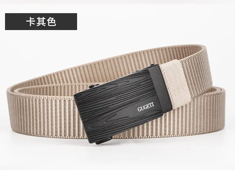 Men's Green Corrugated Belt with Alloy Automatic Buckle — feature 18