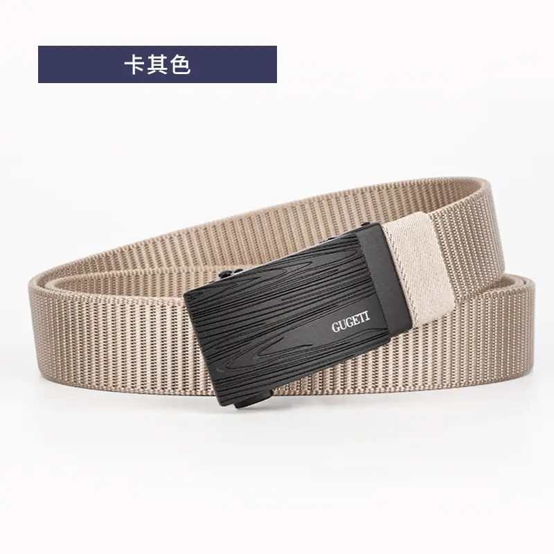 Men's Green Corrugated Belt with Alloy Automatic Buckle - Image 2