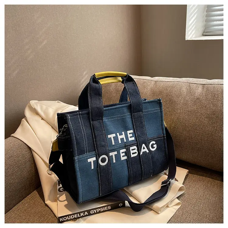 Large Capacity Denim Canvas Shoulder Bag for Women — feature 10