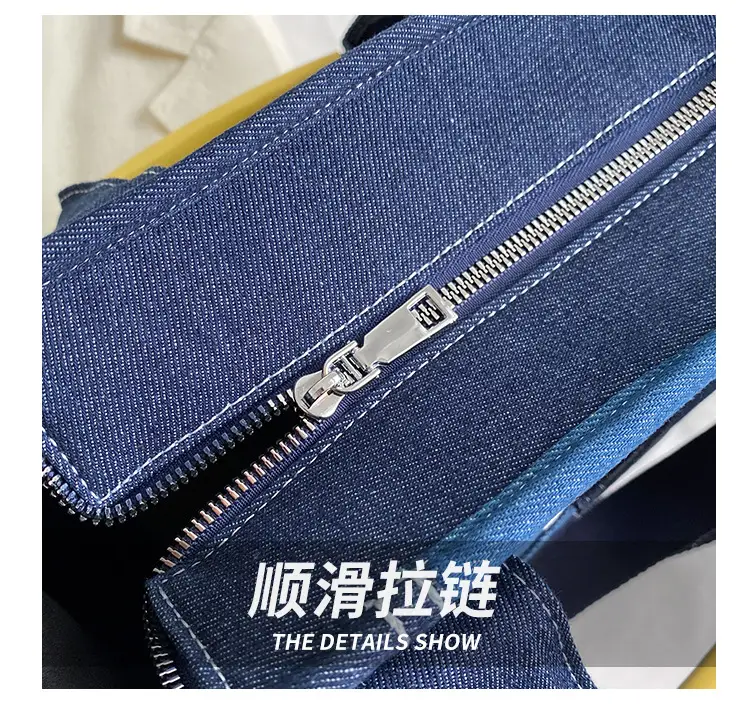 Large Capacity Denim Canvas Shoulder Bag for Women — feature 4