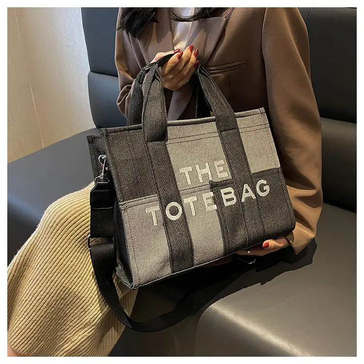 Large Capacity Denim Canvas Shoulder Bag for Women — feature 6