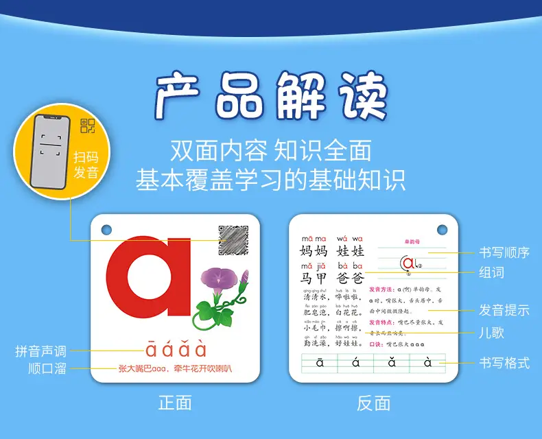 Chinese Pinyin Card for Kids First Grade Early Education — feature 2