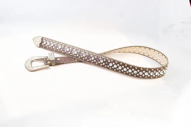 Black Rhinestone Wide Belt with Diamond Studded Design — feature 15