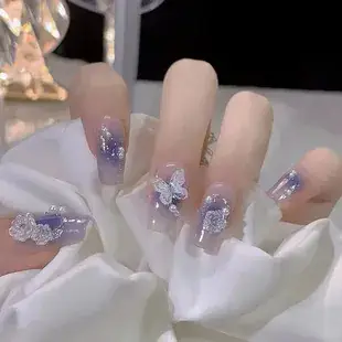24 Pcs Fake Nails with Glitter & Pink Gradient Design — feature 10