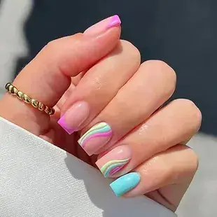 24 Pcs Fake Nails with Glitter & Pink Gradient Design — feature 16
