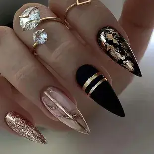 24 Pcs Fake Nails with Glitter & Pink Gradient Design — feature 7