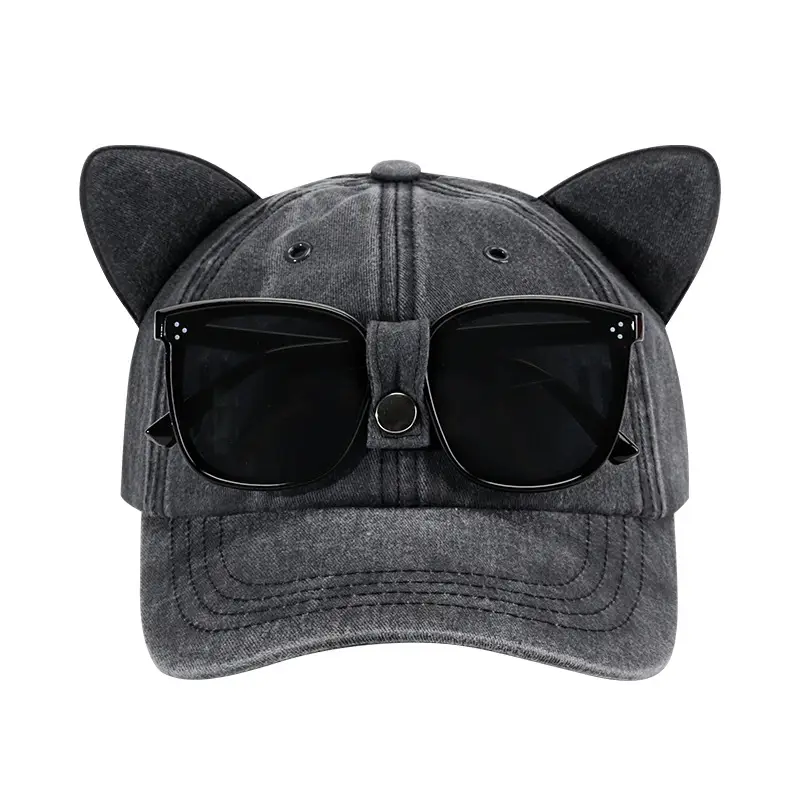 Cat Ears Sunglasses Cap Set for Women - Image 9