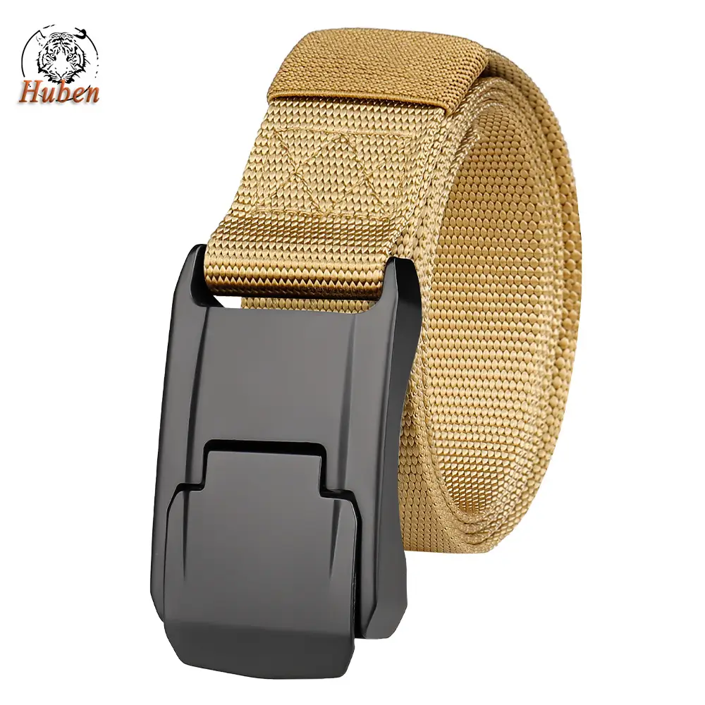 Men's Green Nylon Tactical Belt with Aluminum Buckle - Image 2