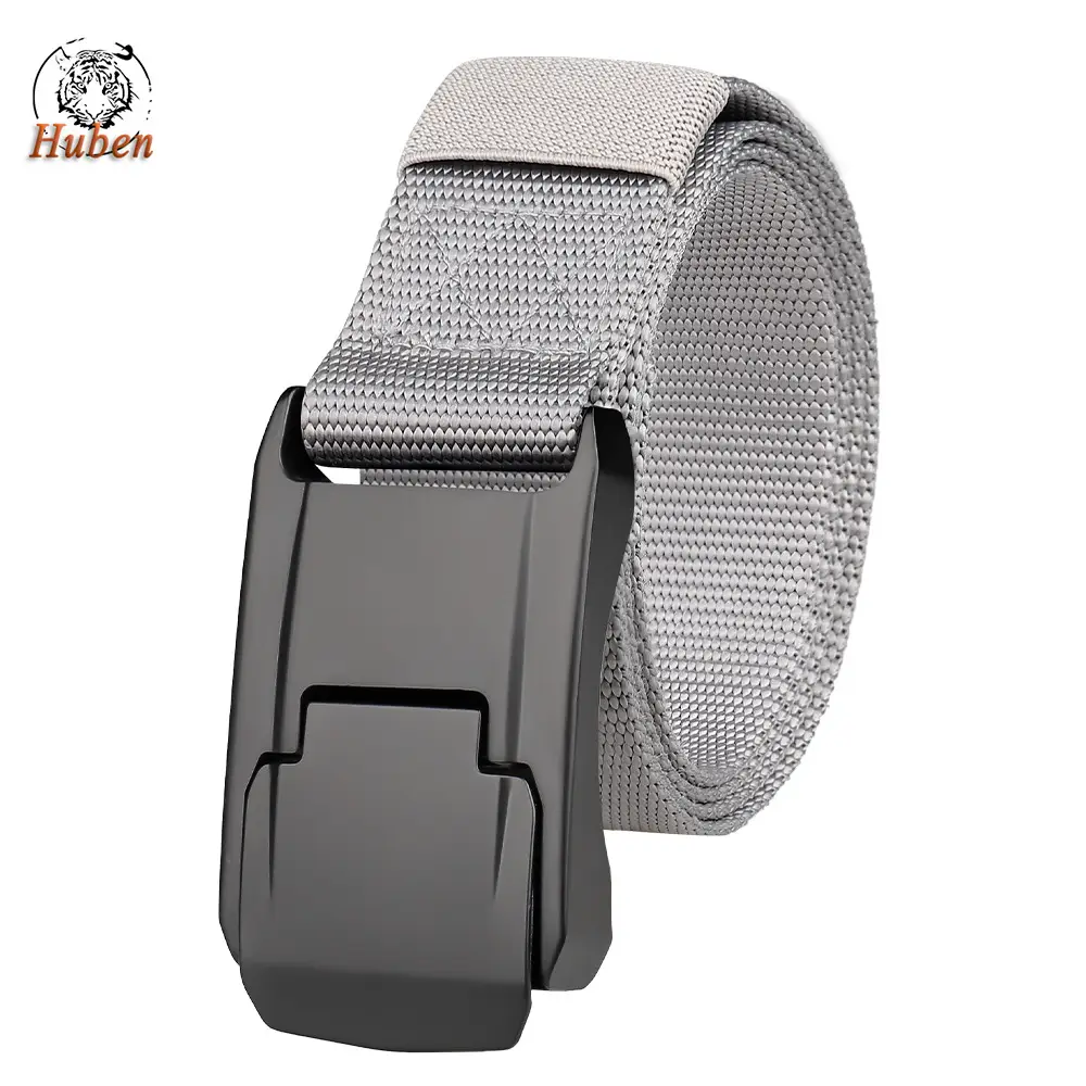 Men's Green Nylon Tactical Belt with Aluminum Buckle - Image 4