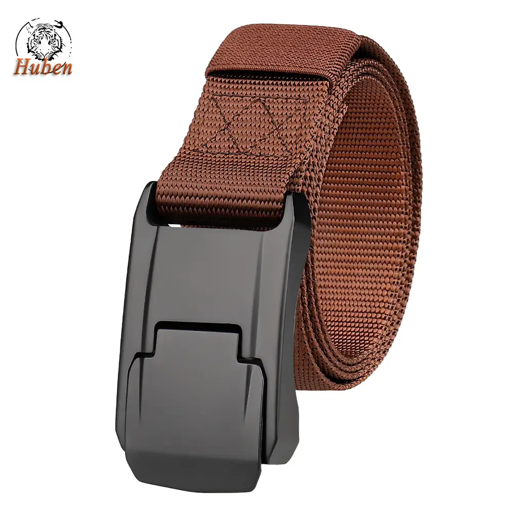 Men's Green Nylon Tactical Belt with Aluminum Buckle - Image 5