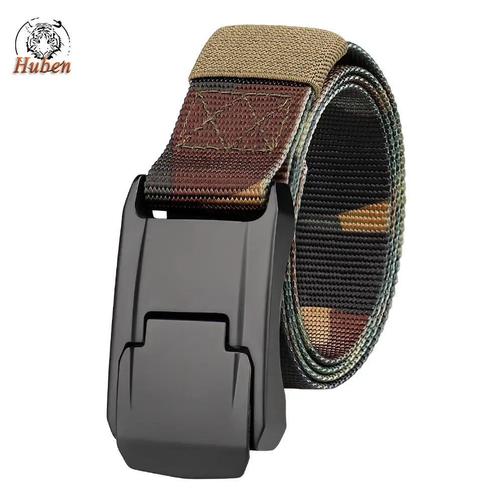 Men's Green Nylon Tactical Belt with Aluminum Buckle - Image 7