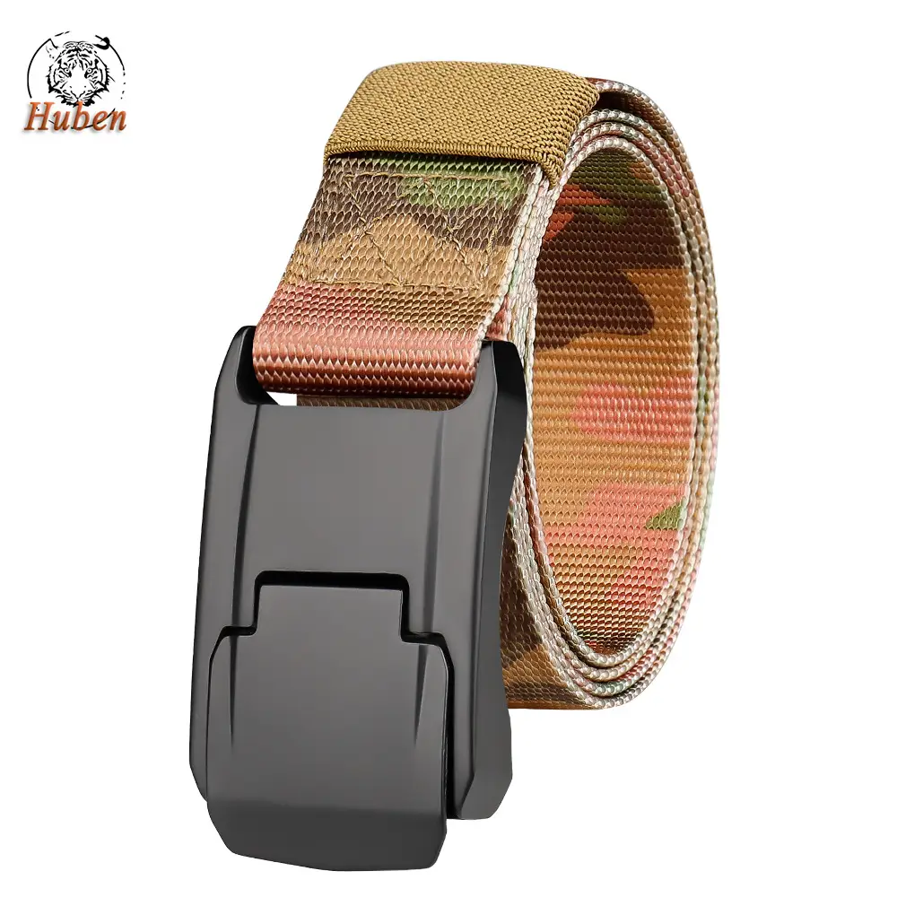 Men's Green Nylon Tactical Belt with Aluminum Buckle - Image 8
