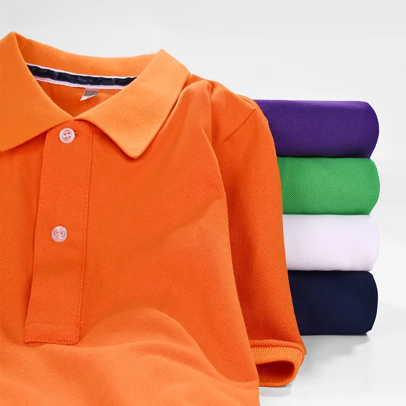 Men's Orange Pure Cotton Polo Shirt Short Sleeve 2025