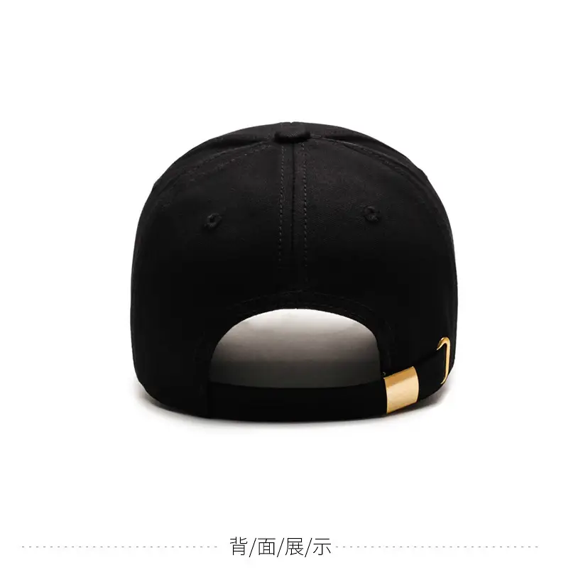 Men's Black R Letter Baseball Cap with Embroidered Brand — feature 8