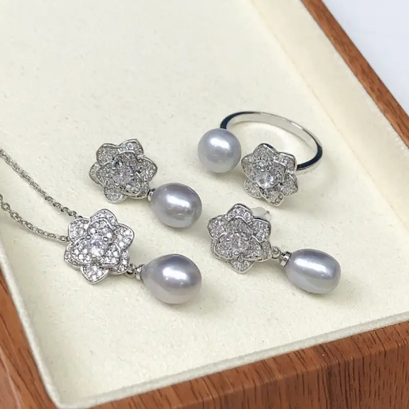 Freshwater Pearl Inlay Set for Women - Image 4