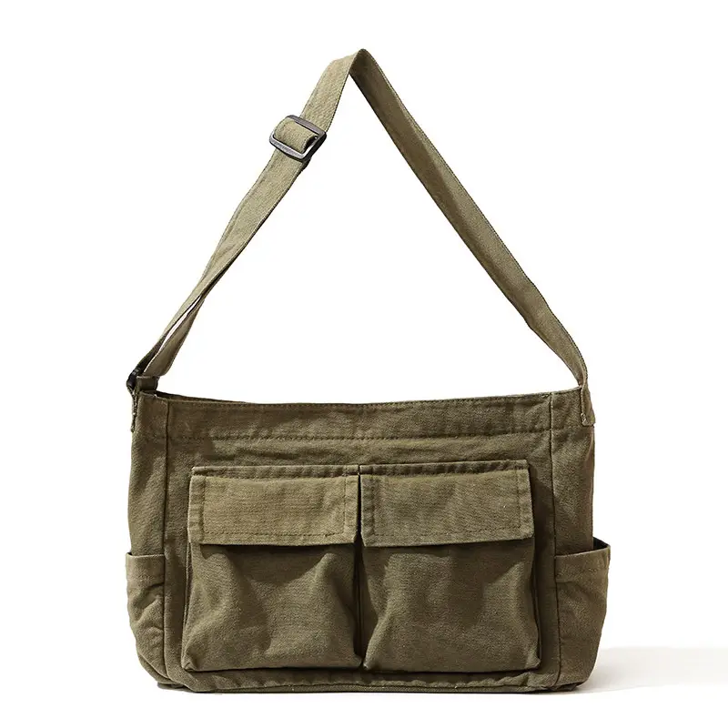 Japanese Canvas Shoulder Bag for College Women Large Capacity Messenger Bag - Image 8