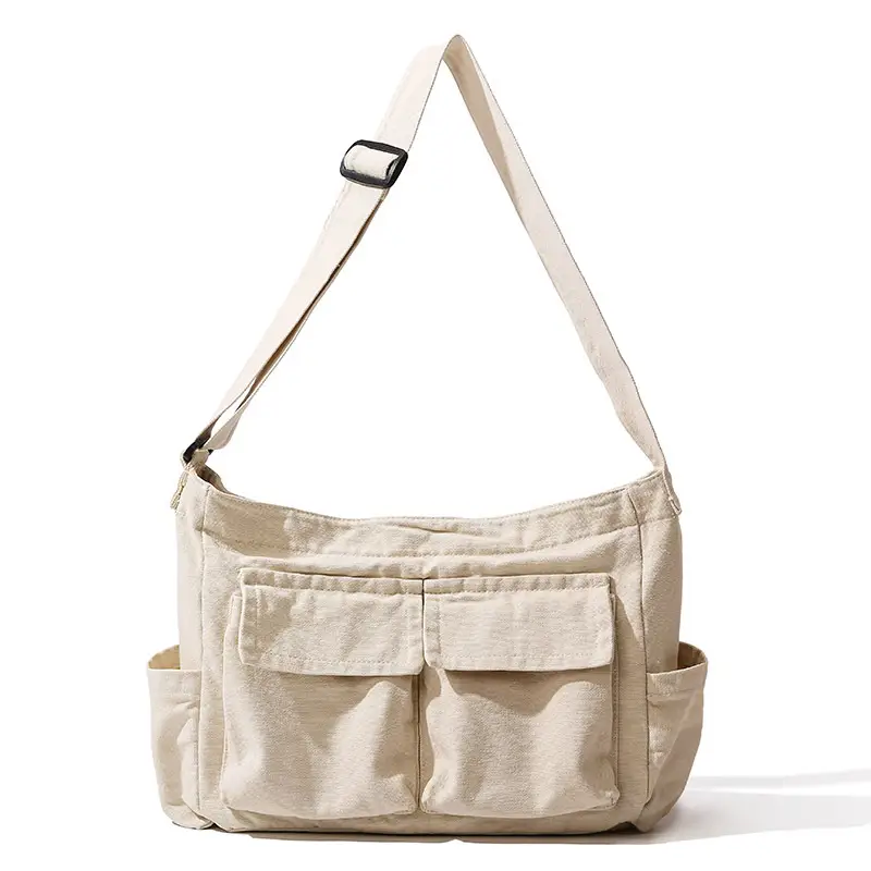 Japanese Canvas Shoulder Bag for College Women Large Capacity Messenger Bag - Image 2