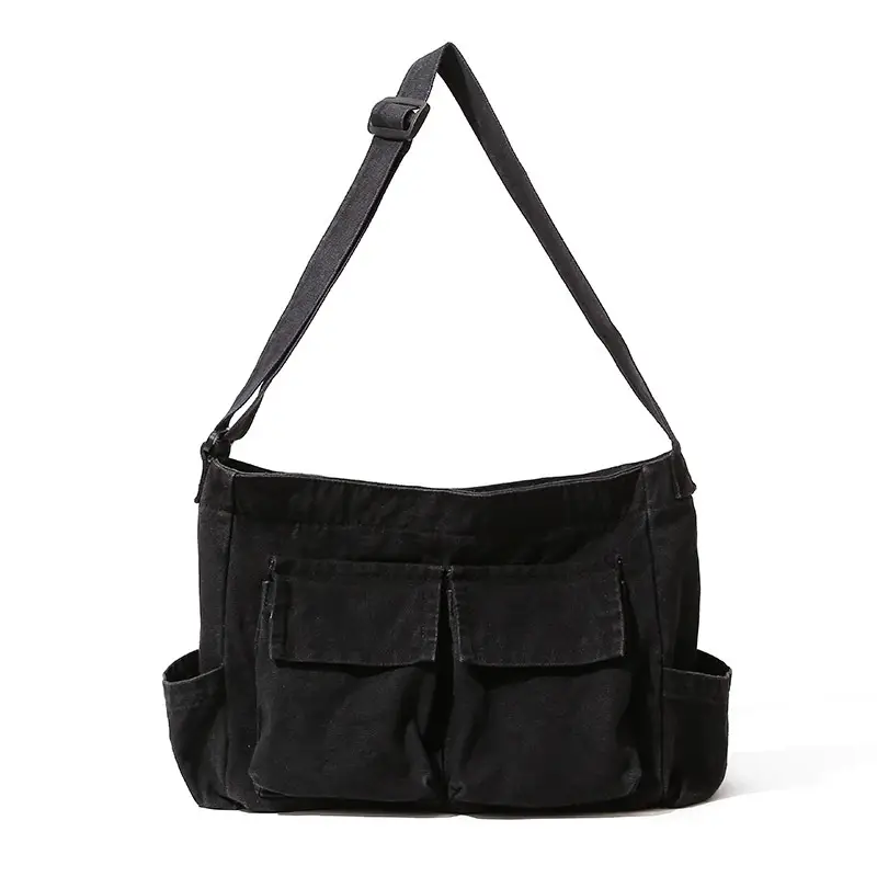 Japanese Canvas Shoulder Bag for College Women Large Capacity Messenger Bag - Image 3