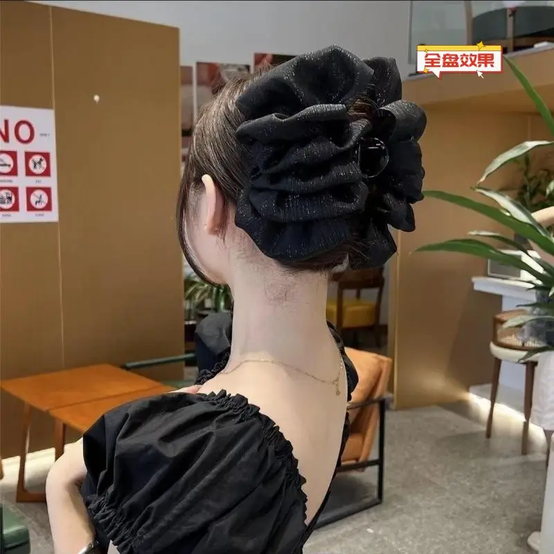 Black Beaded Cloud Hair Clip for Women