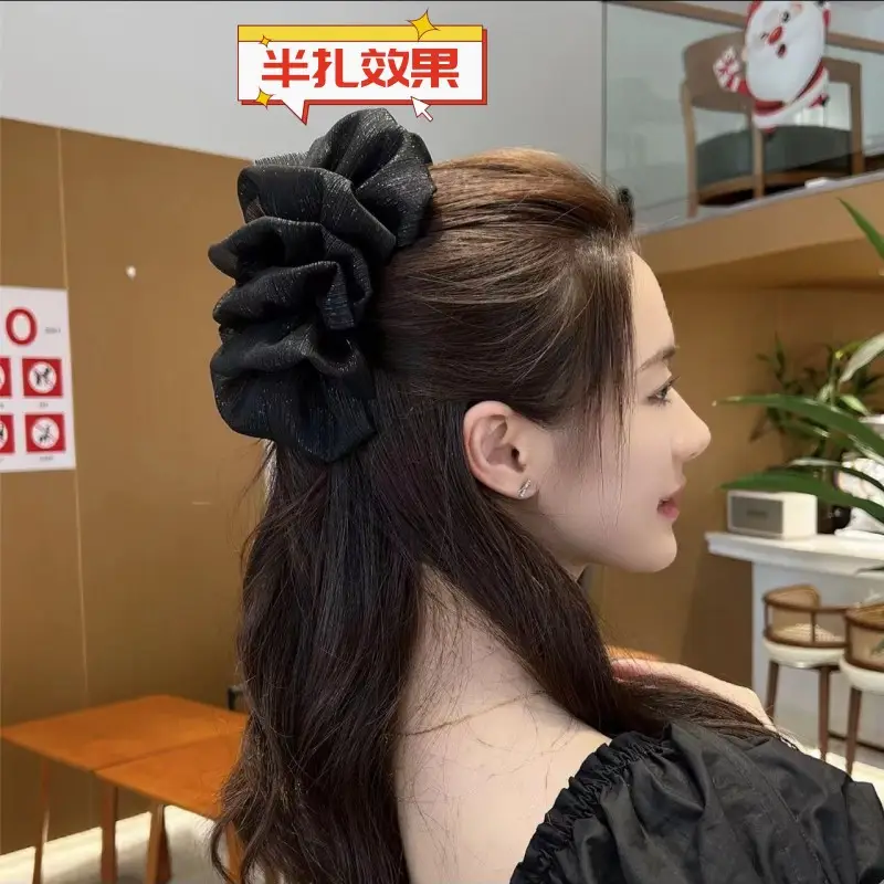 Black Beaded Cloud Hair Clip for Women