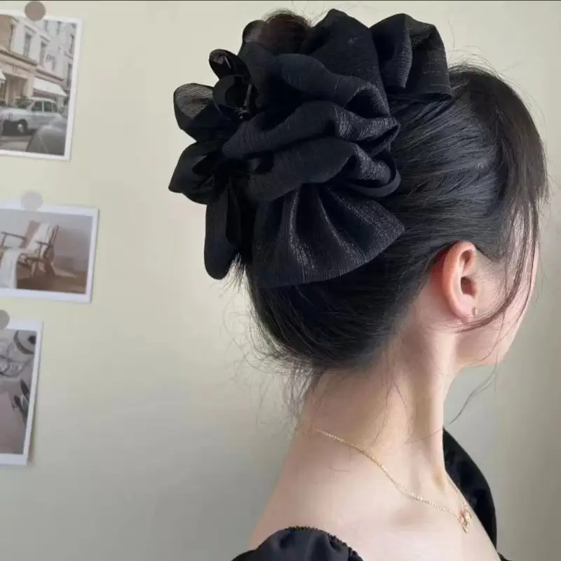 Black Beaded Cloud Hair Clip for Women