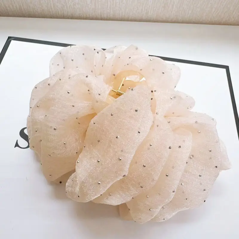 Black Beaded Cloud Hair Clip for Women