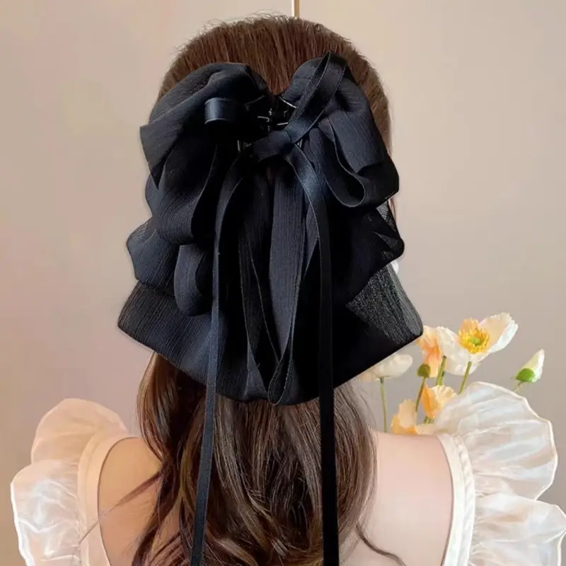 Black Beaded Cloud Hair Clip for Women