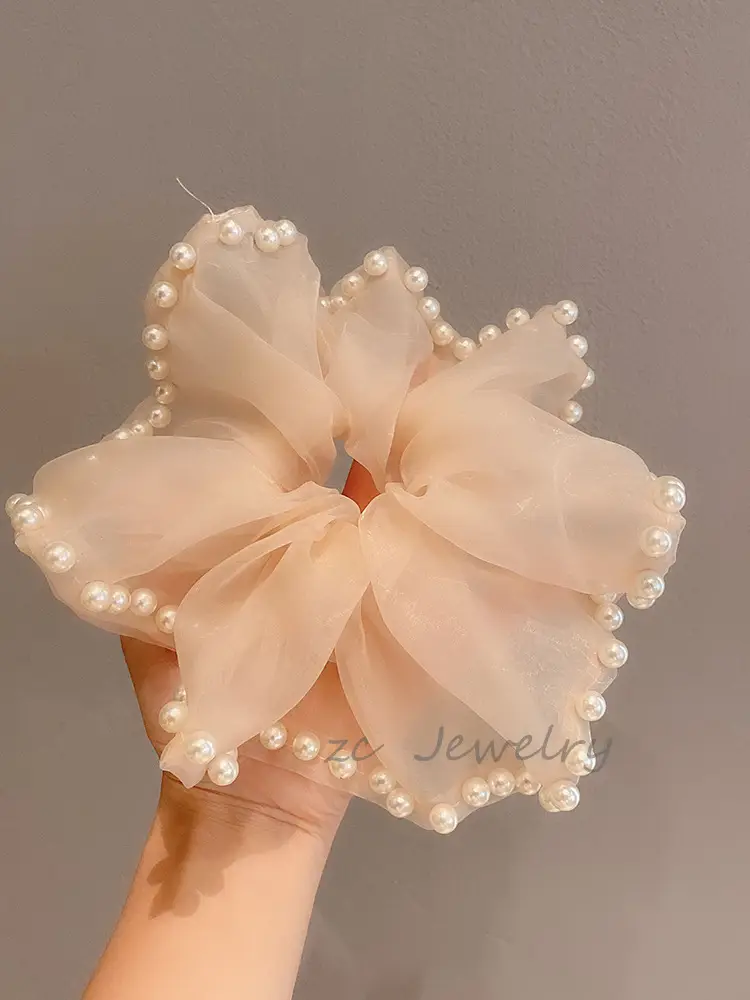 Black Pearl Organza Hair Ring for Women — feature 1