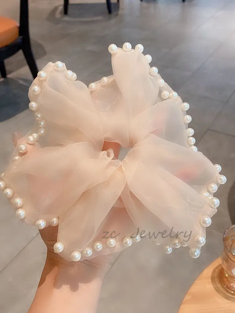 Black Pearl Organza Hair Ring for Women — feature 4