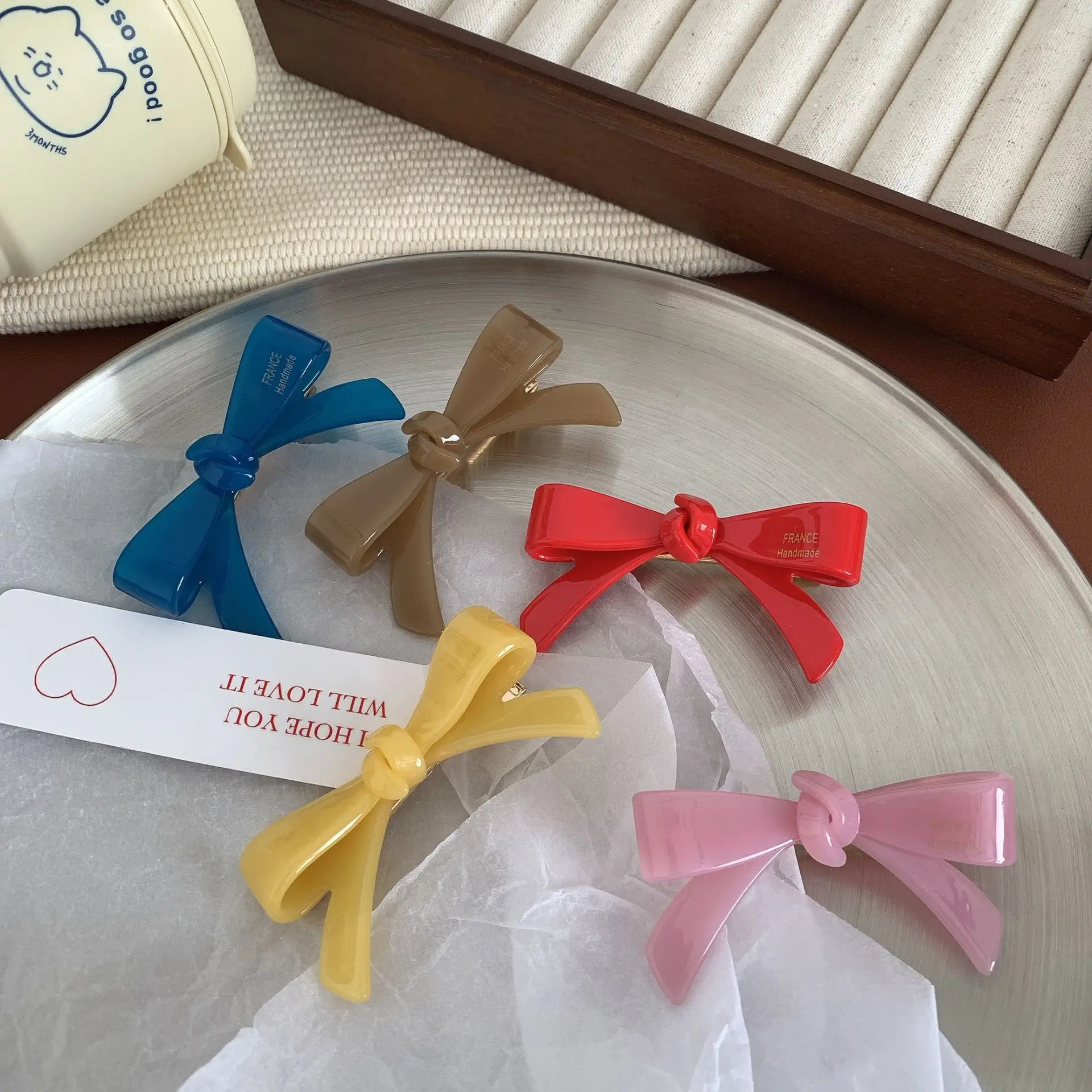Blue Korean Girl Bow Hairpin Clip 2025 New Style - Image 11