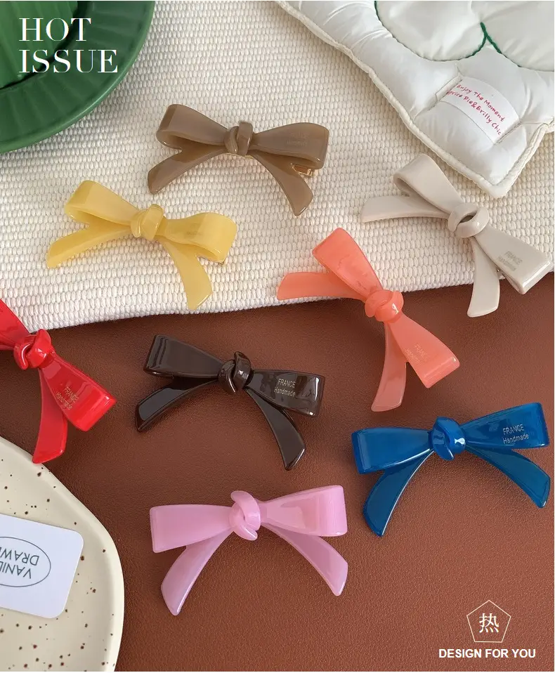 Blue Korean Girl Bow Hairpin Clip 2025 New Style — feature 3